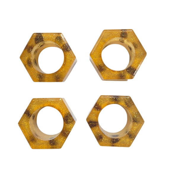 Hand Crafted Other - Coffee Bean Napkin Rings Set Of 4 - Handmade